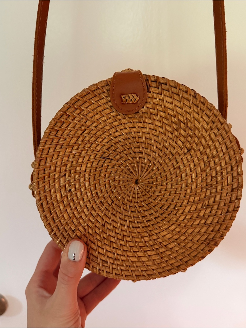 Wicker Raffia Crossbody Circle Bag